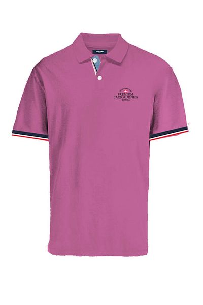 Jack & Jones Shirt Piqué-Poloshirt BLUWAVE POLO SS mit Rippbündchen und Logo-Stitching