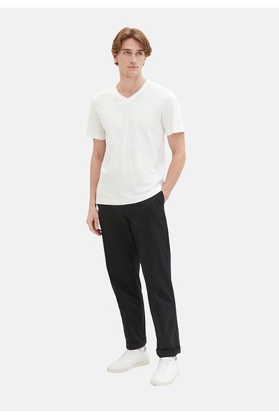 Tom Tailor T-shirt Kurzarmshirt Mit V-ausschnitt, Einfarbig Im Doppelpack
