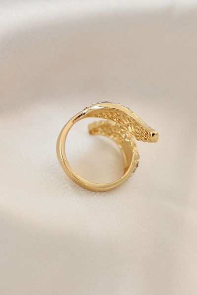 Skygo Adjustable Gold Color Metal Zircon Stone Wing Ring - TJ-BYK2032