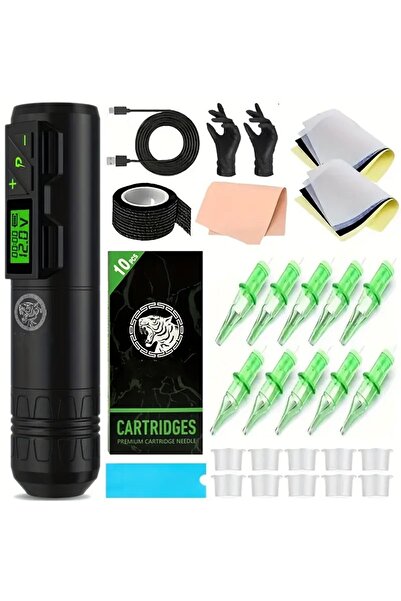BUĞLEM Profesyonel Kablosuz Dijital Ekranlı Şarjlı Pen Dövme Seti Ve Kalıcı Makyaj Makinesi Seti