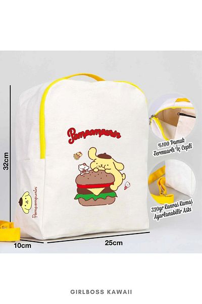 Girlboss Kawaii Σετ σακίδιο πλάτης Girlboss Pompompurin 2 τμχ clutch / κατάλληλο για παιδιά / εφήβους / μεγαλύτερα μοντέλο-5