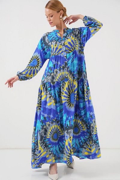 modaserdem 2423 Authentic Patterned Hijab Dress - N. Saks