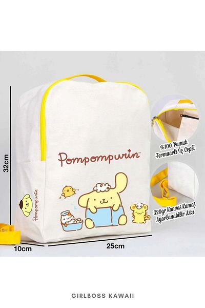 Girlboss Kawaii Σετ σακίδιο πλάτης Girlboss Pompompurin 2 τμχ clutch / κατάλληλο για παιδιά / εφήβους / μεγαλύτερα μοντέλο-2