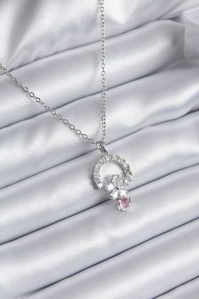 Skygo 316L Steel Gold Color Zircon Stone Flower Model Women's Necklace - TJ-BKO8111