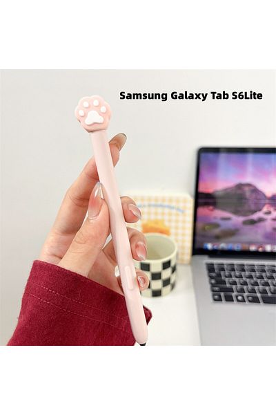 Choice S6 Lite Pink Paw Silicone Pencil Case Tablet Touch Stylus Pen Cover Cartoon Cute for Samsung Galaxy