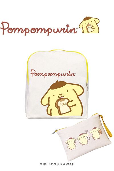 Girlboss Kawaii Σετ σακίδιο πλάτης Girlboss Pompompurin 2 τεμαχίων clutch / κατάλληλο για παιδιά / εφήβους / μεγαλύτερα μοντέλο-3