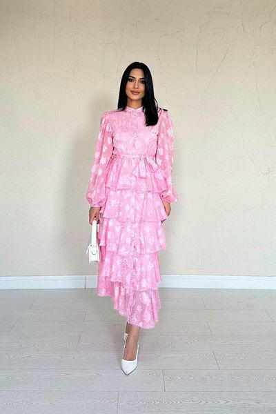 COTTONLAB Φόρεμα Candy Pink Valon ριγέ στρώματος