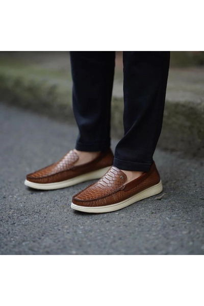 MEEGORA Genuine Leather Brown Men's Casual Loafer Shoes