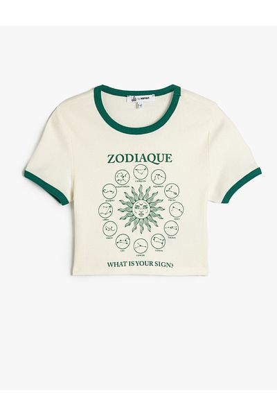 Koton Beige Crop T-Shirt