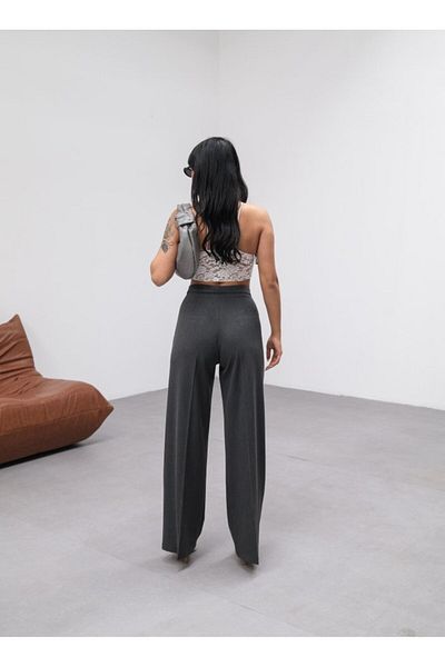 Simala High Waist Straight Fit Palazzo Trousers
