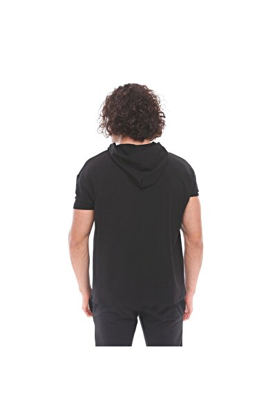 raru Βαμβακερό με κουκούλα κοντομάνικο φούτερ OCULUS ΜΑΥΡΟ