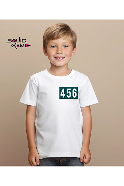 ASELİNDA Squid GAME 2 NO 456 Baskılı Bisiklet Yaka Tişört/T-SHİRT- %100 pamuk...