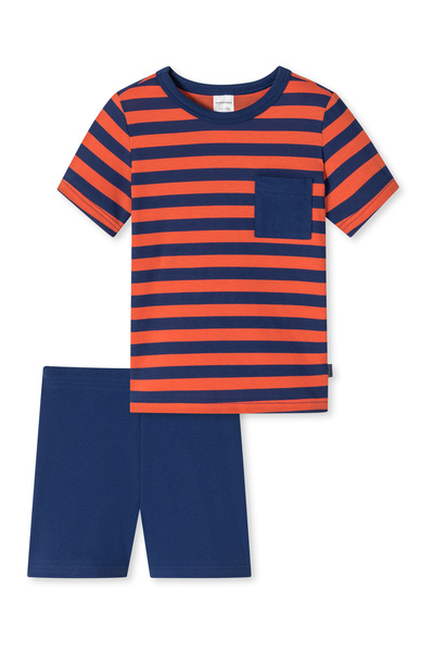 Schiesser Pyjama Boys World Cotton Schlafanzug Schlafmode Bequem
