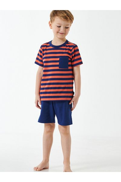 Schiesser Pyjama Boys World Organic Cotton Schlafanzug Schlafmode Bequem