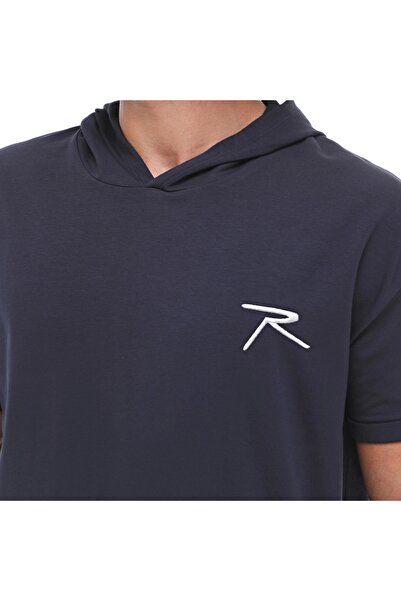 raru Βαμβακερό με κουκούλα κοντομάνικο φούτερ OCULUS ΣΚΟΥΡΟ ΜΠΛΕ