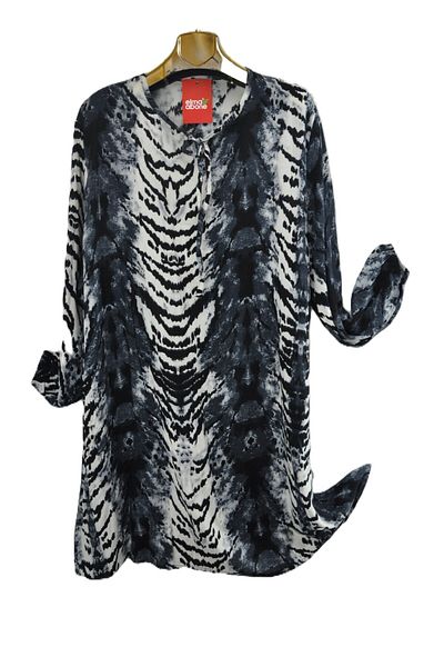 elma abone Large Size Viscose Lace-Up Tunic