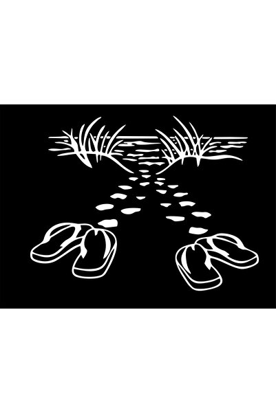 Birim Matbaa Slippers Beach Sea Caravan Car Sticker (73X56 cm)