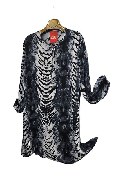 elma abone Large Size Viscose Lace-Up Tunic