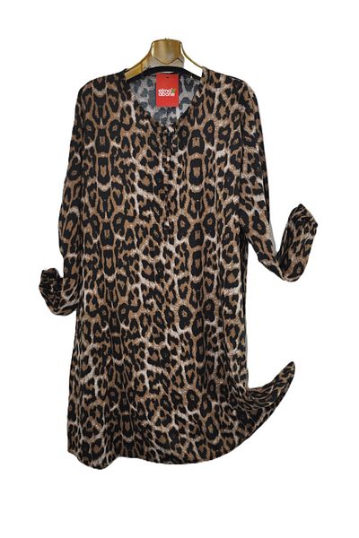elma abone Large Size Viscose Lace-Up Tunic