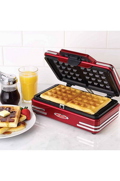 Nostalgia Non Stick Coating Plate Easy To Clean Waffle Maker