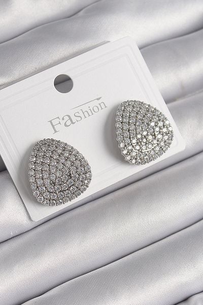 Skygo Brass Silver Color Zircon Stone Plate Model Women's Earrings - Tj-Bkp9980