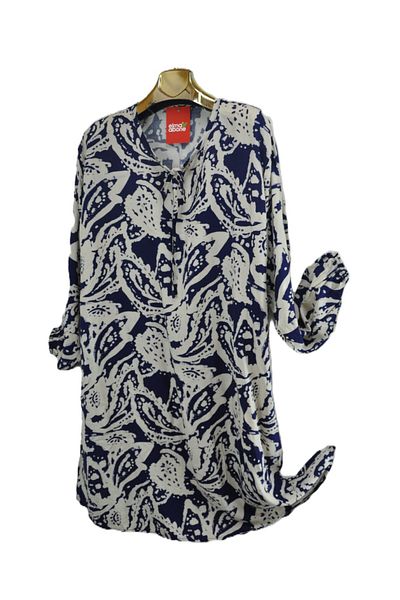 elma abone Large Size Viscose Lace-Up Tunic