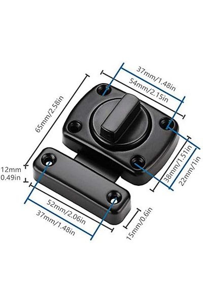 Generic GZGXKJ Bathroom Latch Rotate Bolt Gate Latch Door Lock, Additional Fixed Anti-Theft Lock for Left an