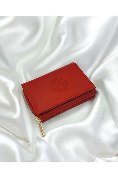 zauram Women's Red Sports Multi-Pocket Wallet