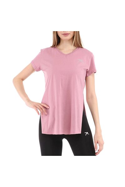 raru Γυναικείο μπλουζάκι Fragum Pink από 100% βαμβάκι με λαιμόκοψη