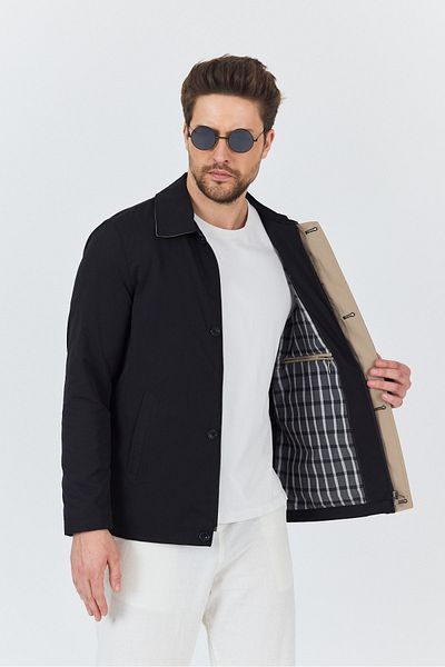 EnricoBASELLİ Cotton Safari Summer Spring Black Thin Coat
