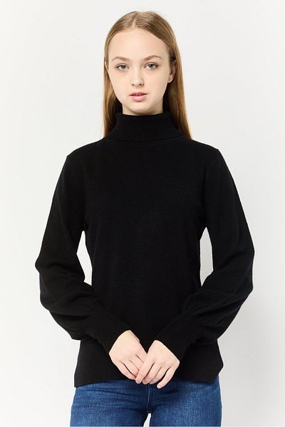 Harmont & Blaine Women High Neck Knitted Sweater, Black