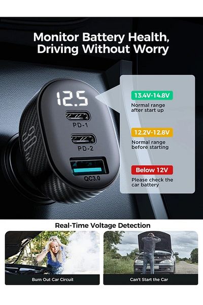 Joyroom JR-CCD04 2A1C 30W Car Charger Black