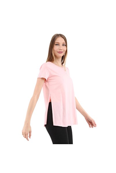 raru Γυναικείο μπλουζάκι με λαιμόκοψη 100% βαμβακερό FUMUS PINK