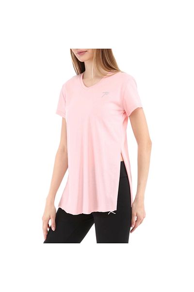 raru Γυναικείο μπλουζάκι Fragum Pink από 100% βαμβάκι με λαιμόκοψη