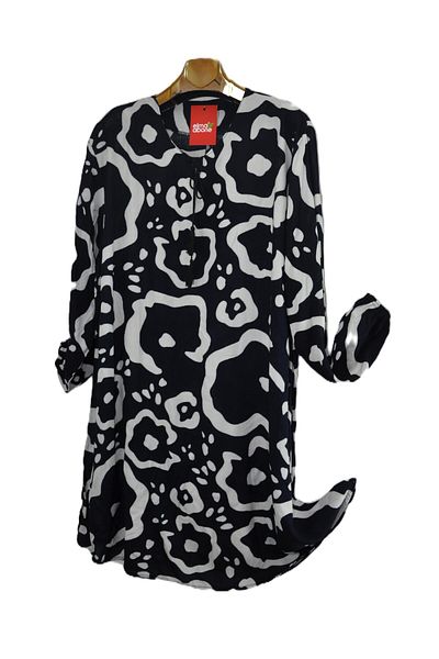 elma abone Large Size Viscose Lace-Up Tunic