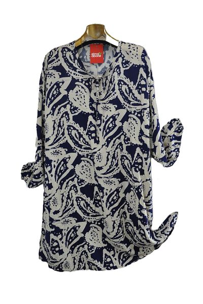 elma abone Large Size Viscose Lace-Up Tunic