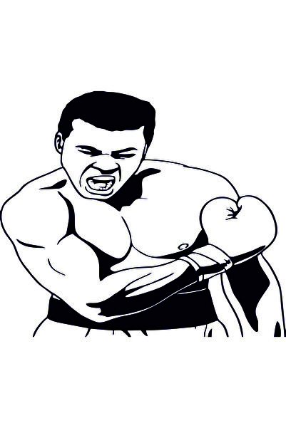 Birim Matbaa Boxs Muhammad Ali Auto Sticker (30X35Cm)
