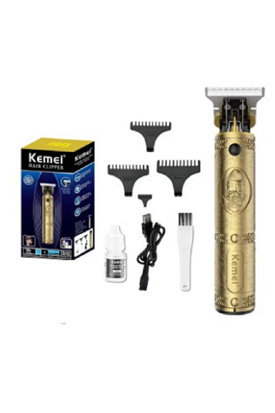 Kemei 7-Piece Professional Adjustable Blade Clipper Set 700B Gold/Black