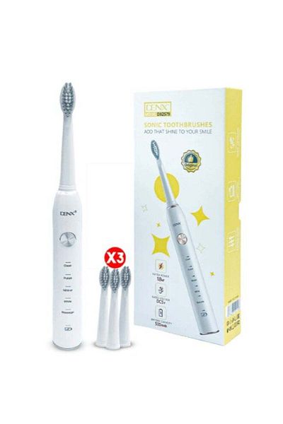 Denx فرشاة أسنان ذكية مقاومة للماء وصوتية لخمس مشاكل - لون أبيض DX2579