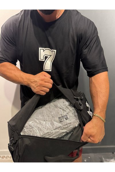 Bas Body FitnessWear Bas Body Printed Halter Neck Underwear Large Capacity Black Sports Bag Fitness Daily