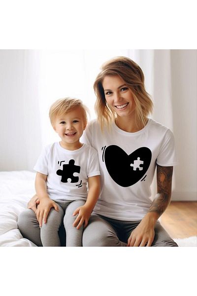 MAGORS ZIUA MAMEI TRICOU SPECIAL PENTRU MAMA SI BAIAT IMPRIMAT BUMBAC CU GÂT BUMBAC NORMAL FIT FEMEIE SI COPII