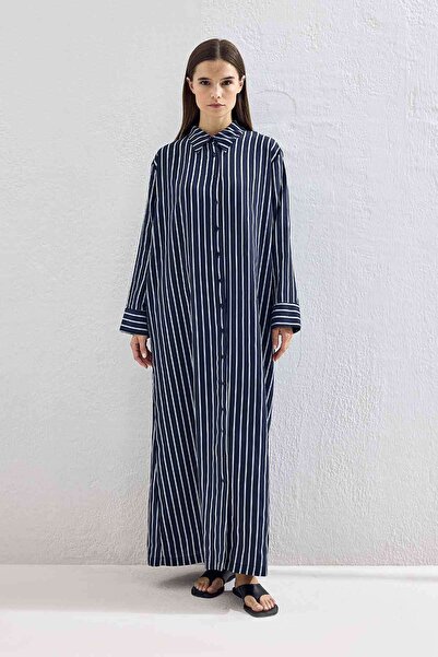 Hooopstore Φόρεμα Robi ριγέ Navy Blue Modal