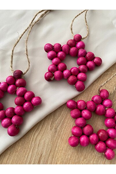 Tasu offical 3 'LÜ SET DEKORATİF RENKLİ AHŞAP BONCUK YILDIZ, KAPI SÜSÜ, RENKLİ YILDIZ, COCUK ODASI,MUTFAK, BALKON