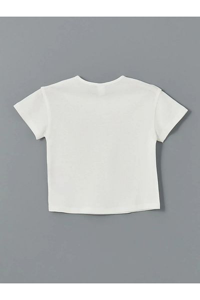LC Waikiki Crew Neck Printed Combed Cotton Girls' T-Shirt