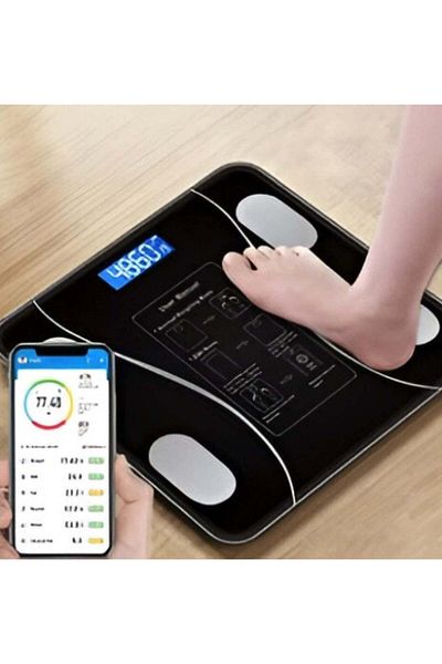 Denx ميزان ذكي مزود بشاشة رقمية LCD لقياس الوزن وبيانات الجسم بدقة