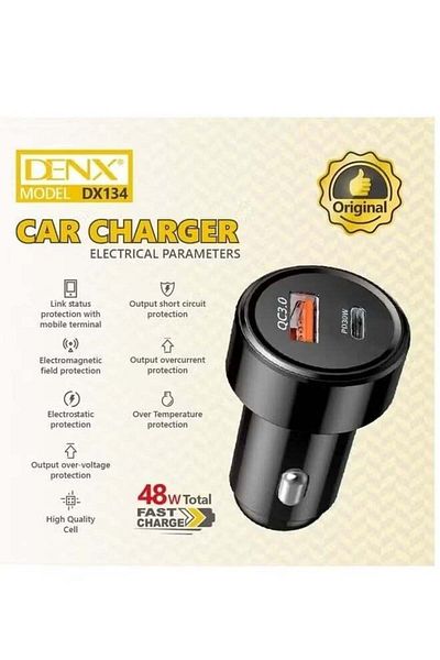Denx شاحن سيارة، شاحن سيارة سريع بقوة 48 وات للمنافذ المزدوجة