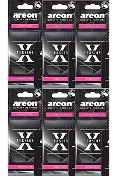 Areon X Car Air Freshener Bubble Gum Fragrance (Bubblegum Set Pack x 6)