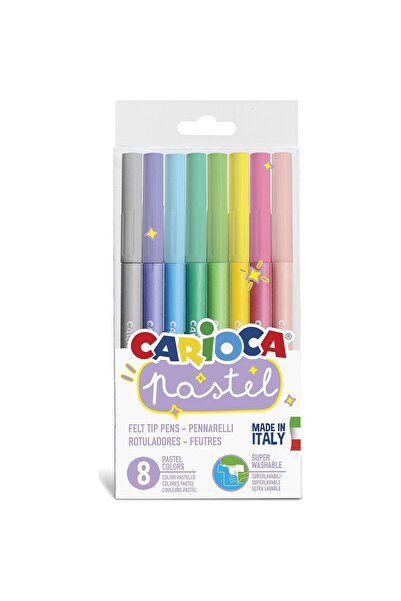 CARIOCA Pastel S&uuml;per Yıkanabilir Ke&ccedil;eli Kalem 8'Li