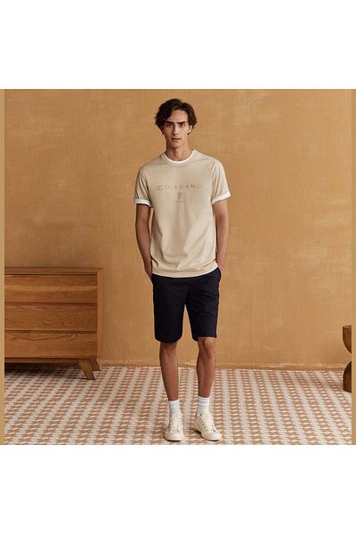 Giordano تي شيرت رجالي بطبعة مميزة