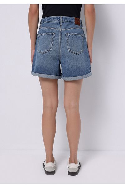 Colin's Mom Fit High Waist Straight Women's Indigo Jean Shorts